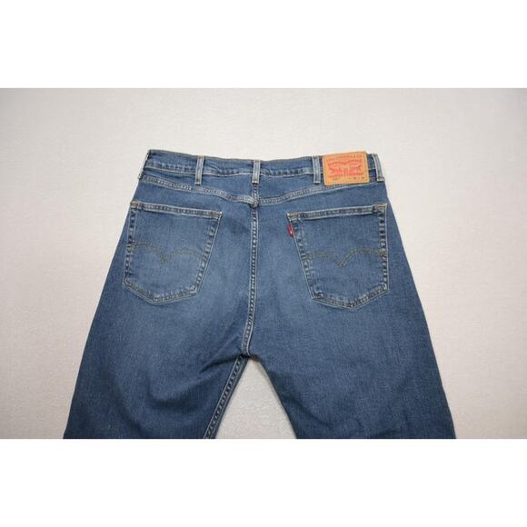 Levi's 505 Regular Fit Straight Stretch Rugged Denim Blue Jeans Mens Sz 38 x 30 - Picture 9 of 11